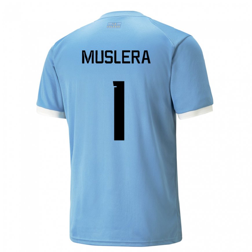 Kandiny Herren Uruguayische Fernando Muslera #1 Blau Heimtrikot Trikot 22-24 T-shirt Österreich