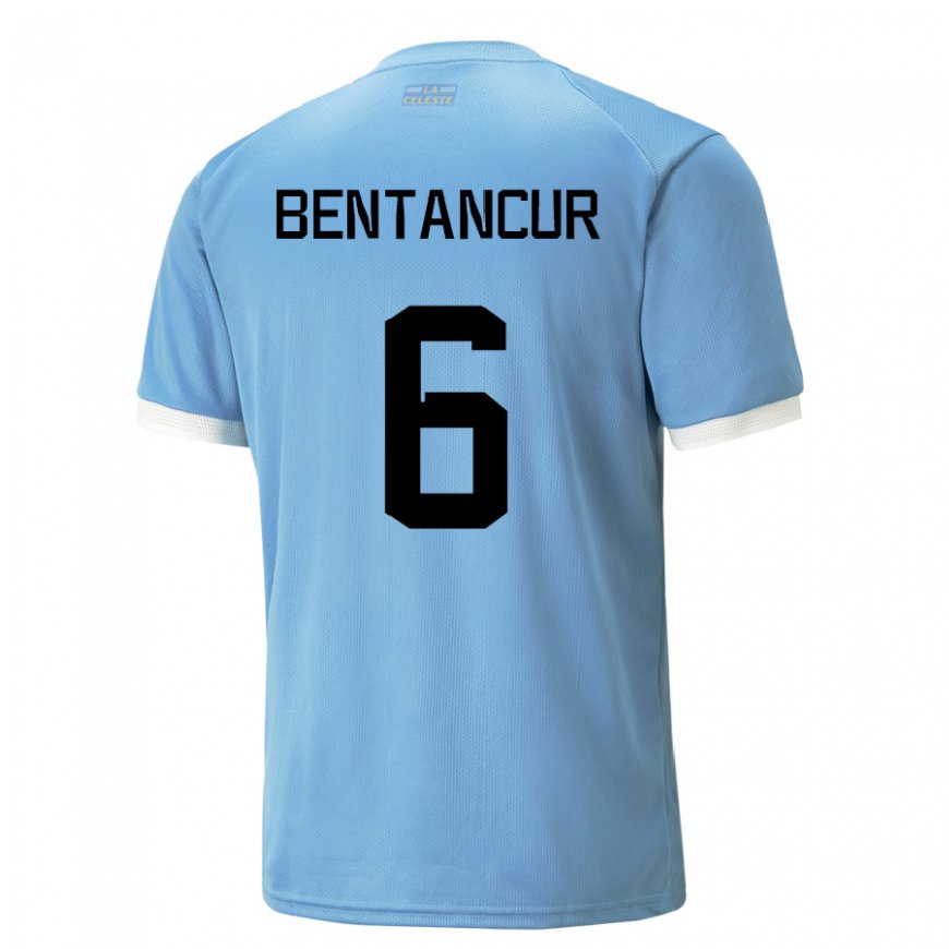 Kandiny Heren Uruguayaans Rodrigo Bentancur #6 Blauw Thuisshirt Thuistenue 22-24 T-shirt