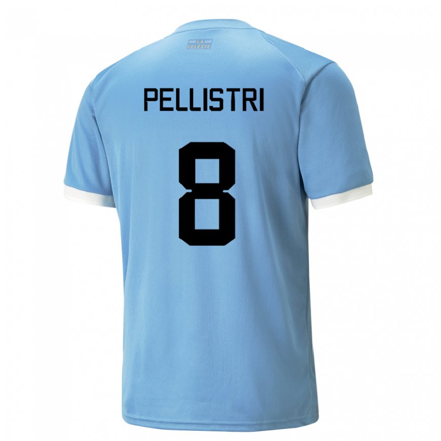 Kandiny Heren Uruguayaans Facundo Pellistri #8 Blauw Thuisshirt Thuistenue 22-24 T-shirt België