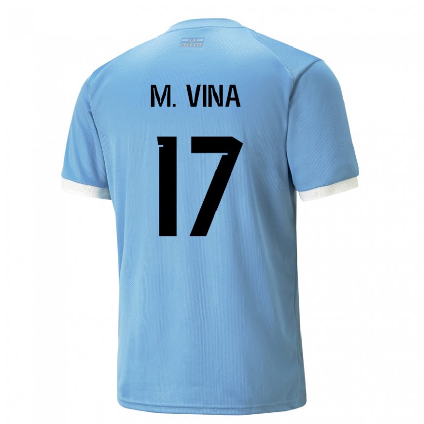 Kandiny Hombre Camiseta Uruguay Matias Vina #17 Azul 1ª Equipación 22-24 La Camisa