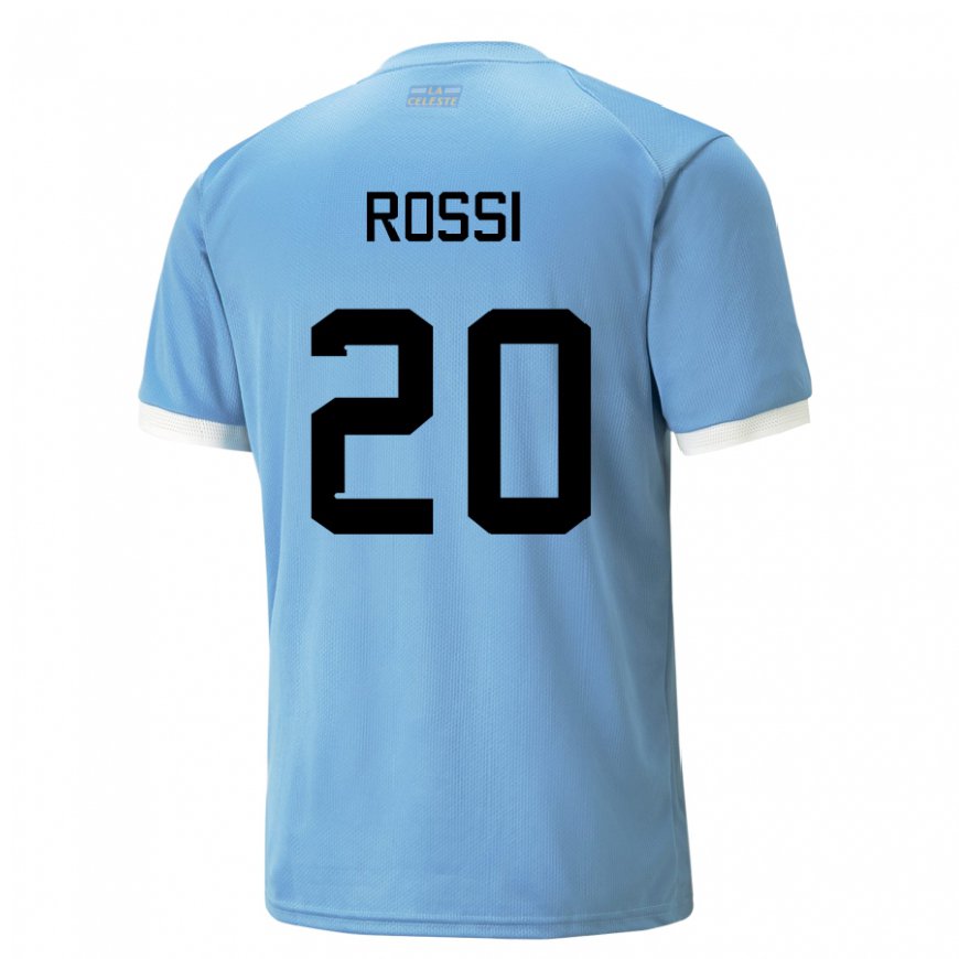 Kandiny Uomo Maglia Uruguay Diego Rossi #20 Blu Kit Gara Home 22-24 Maglietta