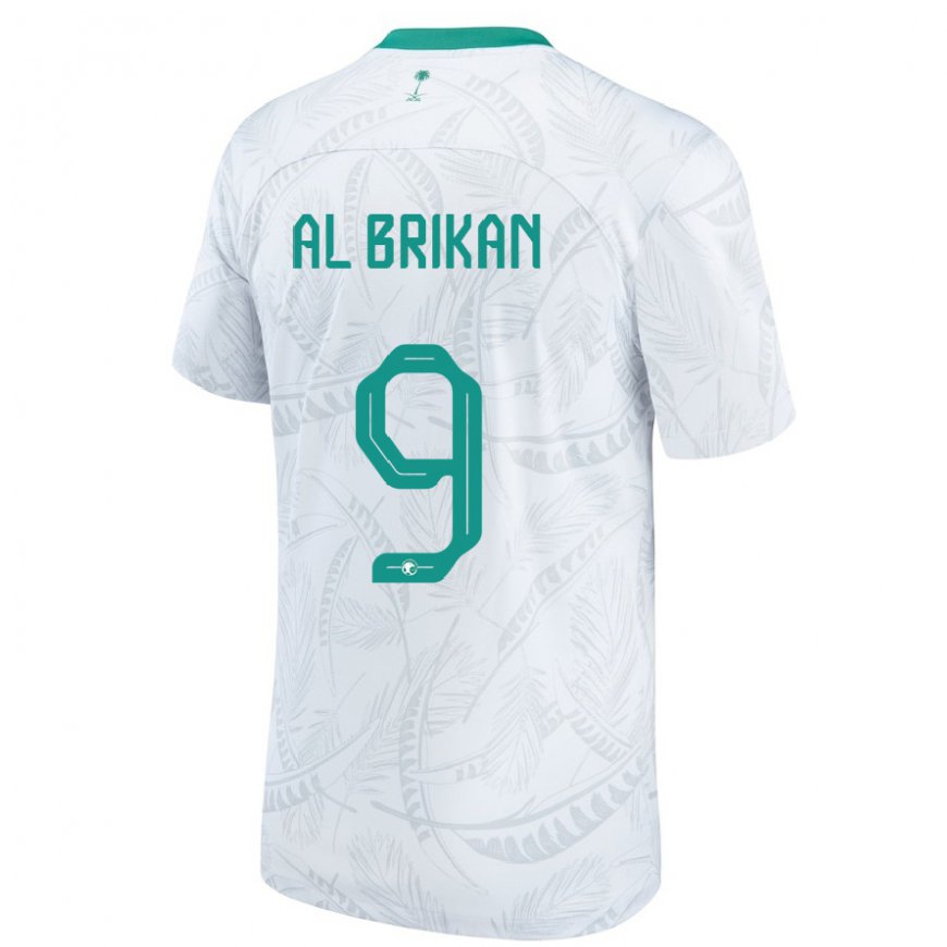 Kandiny Heren Saoedi-arabisch Feras Al Brikan #9 Wit Thuisshirt Thuistenue 22-24 T-shirt België