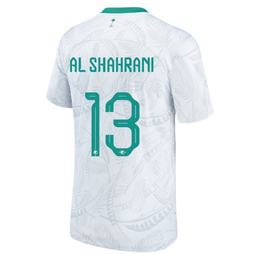 Kandiny Hombre Camiseta Arabia Saudita Yaseer Al Shahrani #13 Blanco 1ª Equipación 22-24 La Camisa