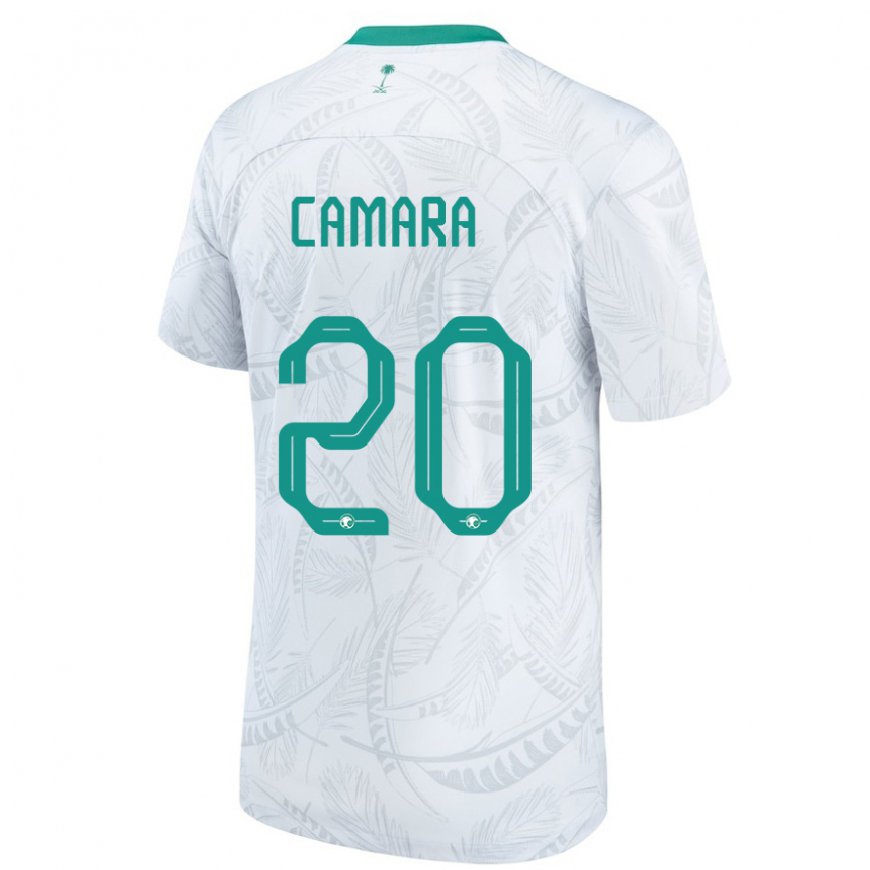 Kandiny Hombre Camiseta Arabia Saudita Haroune Camara #20 Blanco 1ª Equipación 22-24 La Camisa