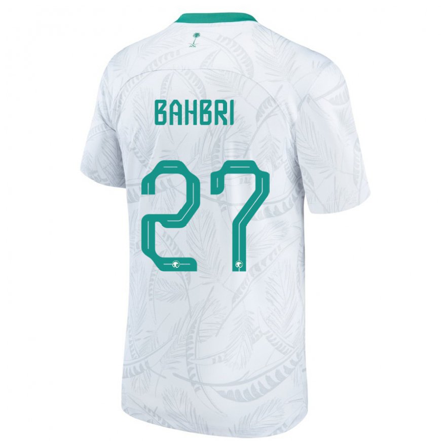 Kandiny Hombre Camiseta Arabia Saudita Hatan Bahbri #27 Blanco 1ª Equipación 22-24 La Camisa