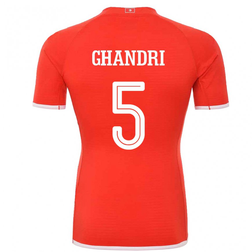 Kandiny Herren Tunesische Nader Ghandri #5 Rot Heimtrikot Trikot 22-24 T-shirt Österreich