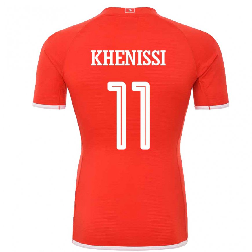 Kandiny Hombre Camiseta Túnez Taha Yassine Khenissi #11 Rojo 1ª Equipación 22-24 La Camisa