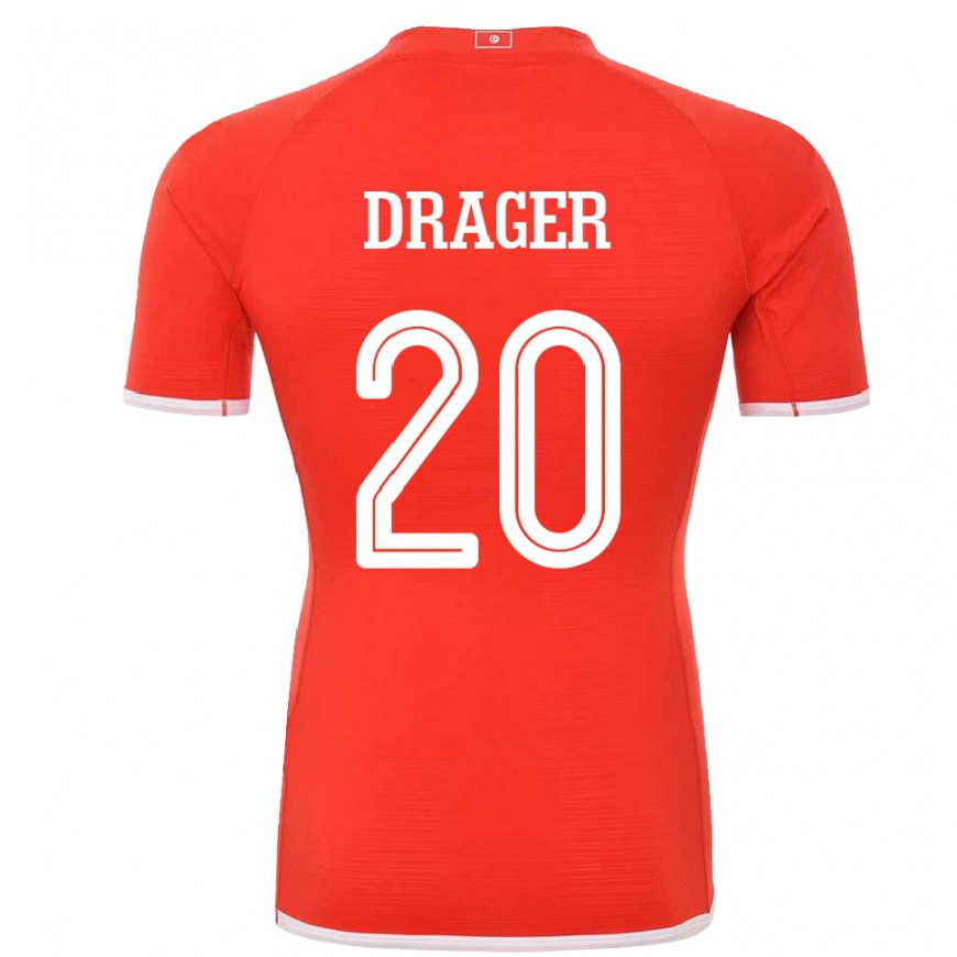 Kandiny Herren Tunesische Mohamed Drager #20 Rot Heimtrikot Trikot 22-24 T-shirt Österreich