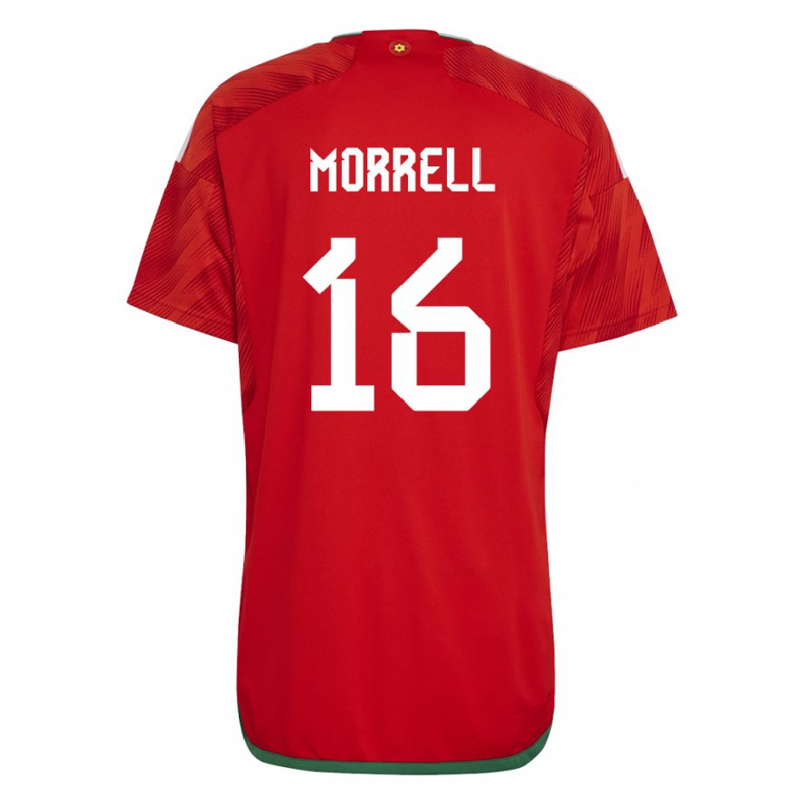 Kandiny Herren Walisische Joe Morrell #16 Rot Heimtrikot Trikot 22-24 T-shirt Österreich