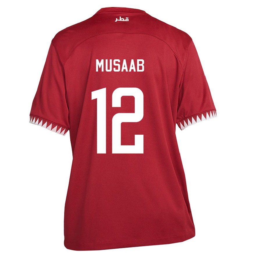 Kandiny Heren Qatarees Musaab Khidir #12 Kastanjebruin Thuisshirt Thuistenue 22-24 T-shirt België