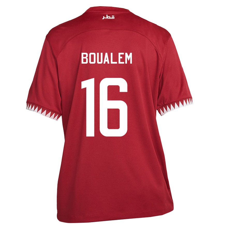 Kandiny Heren Qatarees Boualem Khoukhi #16 Kastanjebruin Thuisshirt Thuistenue 22-24 T-shirt België