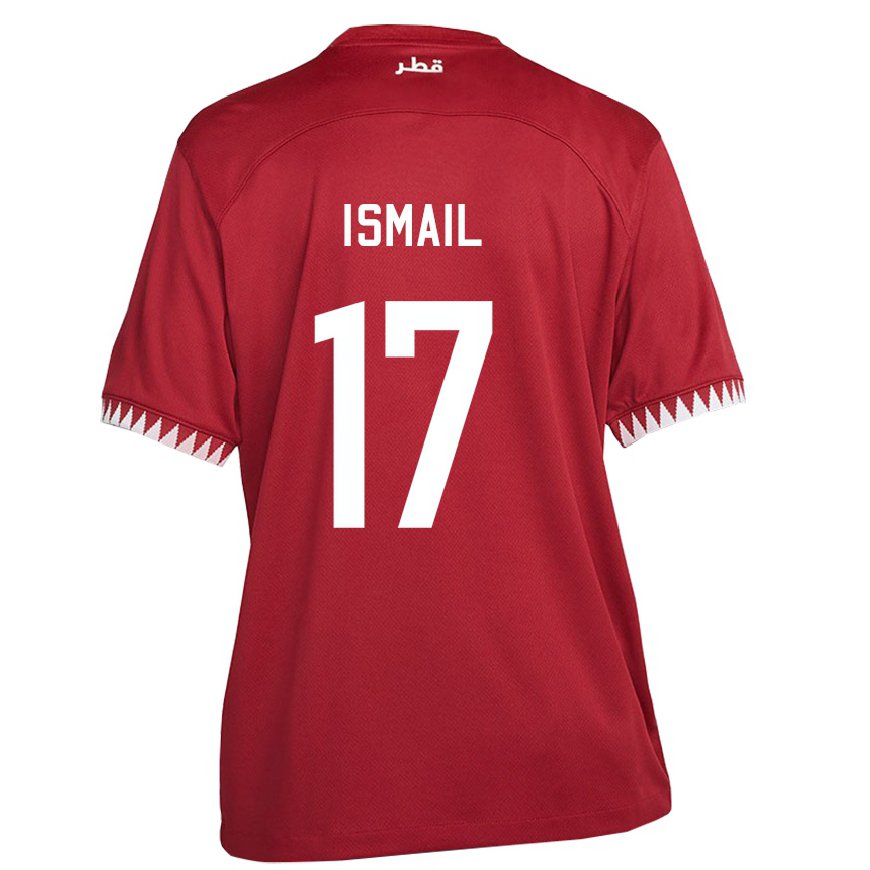 Kandiny Herren Katarische Ismail Mohamad #17 Kastanienbraun Heimtrikot Trikot 22-24 T-shirt Österreich