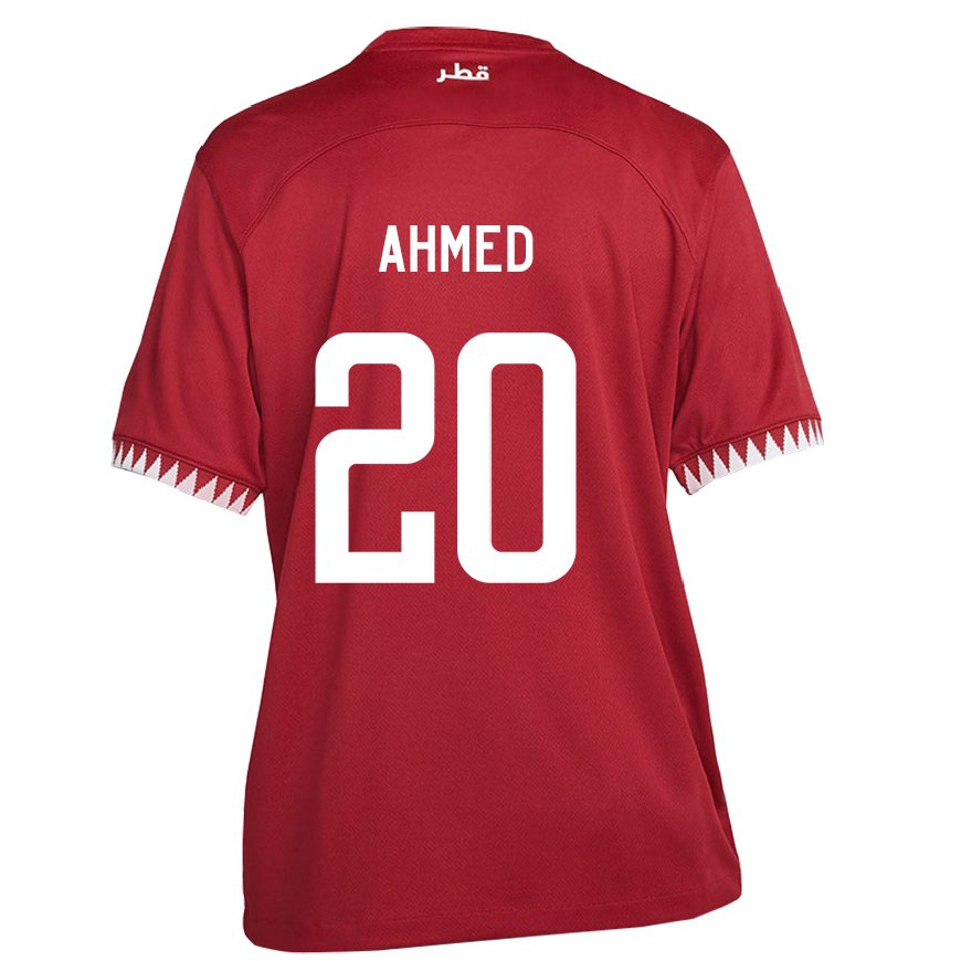 Kandiny Heren Qatarees Ahmed Fadel Hasaba #20 Kastanjebruin Thuisshirt Thuistenue 22-24 T-shirt