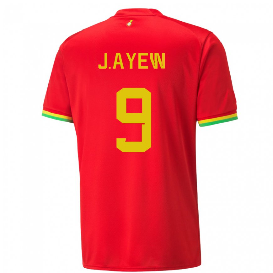 Kandiny Heren Ghanees Jordan Ayew #9 Rood Uitshirt Uittenue 22-24 T-shirt België