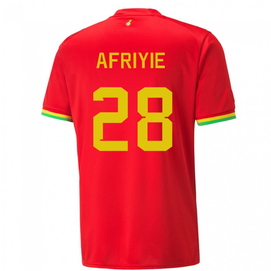 Kandiny Uomo Maglia Ghana Daniel Afriyie #28 Rosso Kit Gara Away 22-24 Maglietta