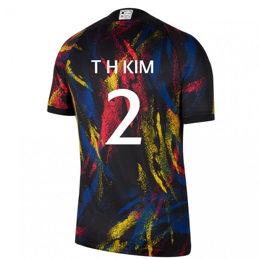 Kandiny Uomo Maglia Corea Del Sud Tae-hwan Kim #2 Multicolore Kit Gara Away 22-24 Maglietta