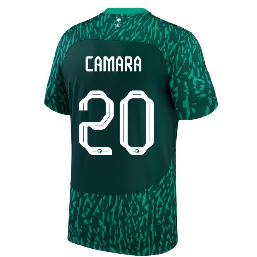 Kandiny Hombre Camiseta Arabia Saudita Haroune Camara #20 Verde Oscuro 2ª Equipación 22-24 La Camisa