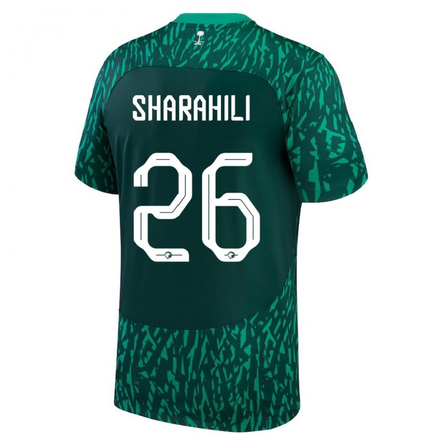 Kandiny Heren Saoedi-arabisch Riyadh Sharahili #26 Donkergroen Uitshirt Uittenue 22-24 T-shirt