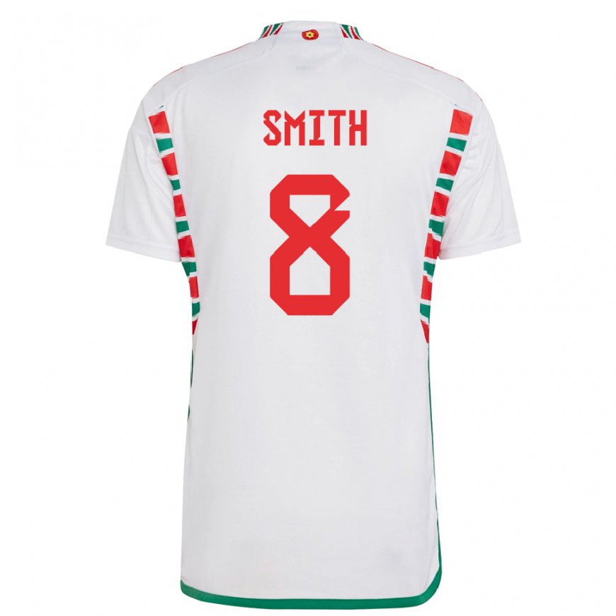 Kandiny Heren Welsh Matt Smith #8 Wit Uitshirt Uittenue 22-24 T-shirt