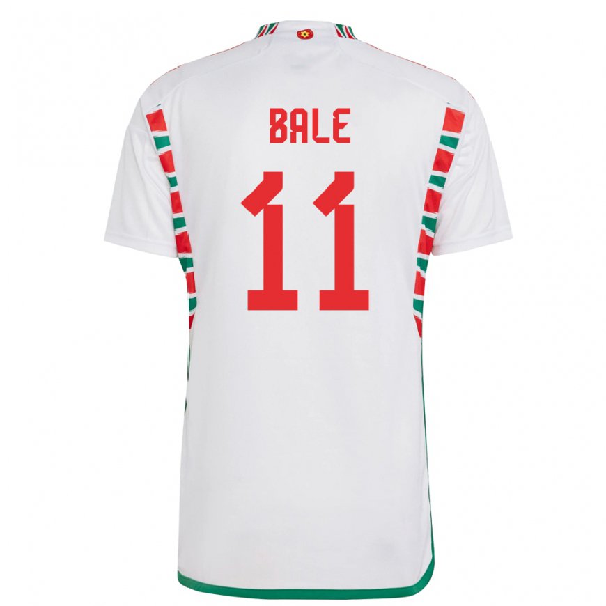 Kandiny Uomo Maglia Galles Gareth Bale #11 Bianco Kit Gara Away 22-24 Maglietta