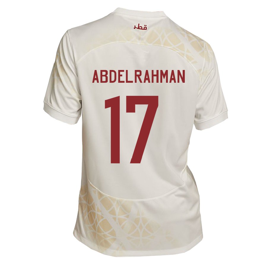 Kandiny Heren Qatarees Abdelrahman Fahmi Moustafa #17 Goud Beige Uitshirt Uittenue 22-24 T-shirt België