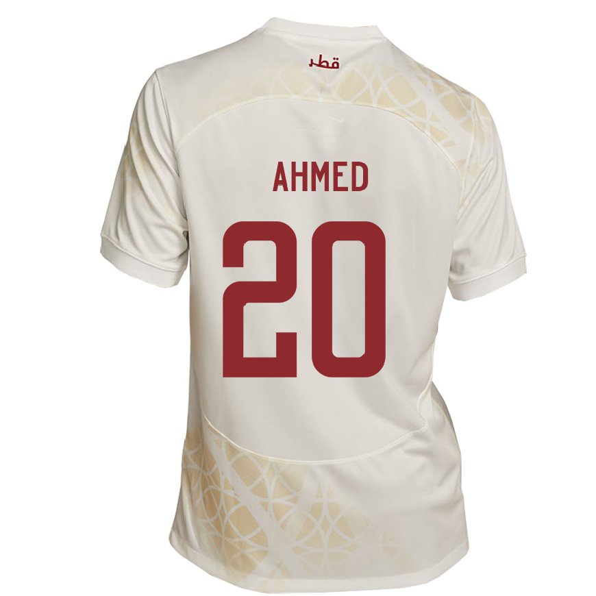 Kandiny Herren Katarische Ahmed Fadel Hasaba #20 Goldbeige Auswärtstrikot Trikot 22-24 T-shirt Österreich