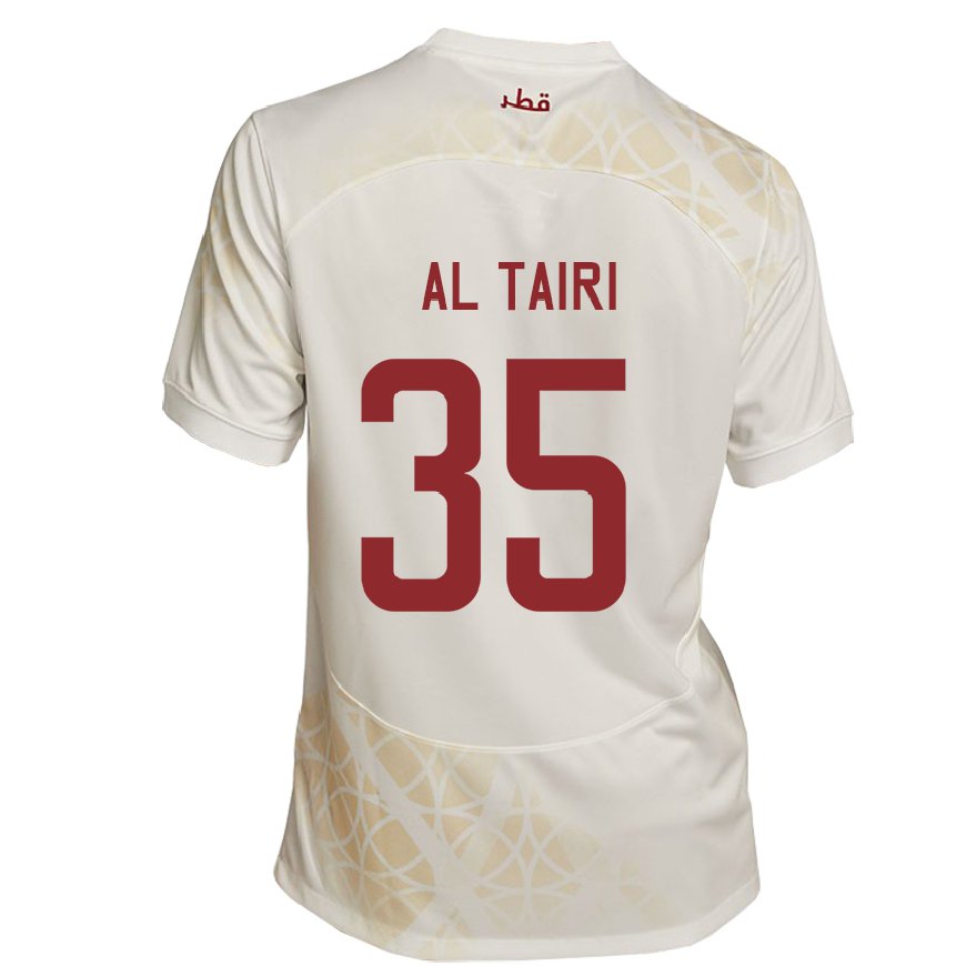 Kandiny Herren Katarische Osamah Al Tairi #35 Goldbeige Auswärtstrikot Trikot 22-24 T-shirt Österreich