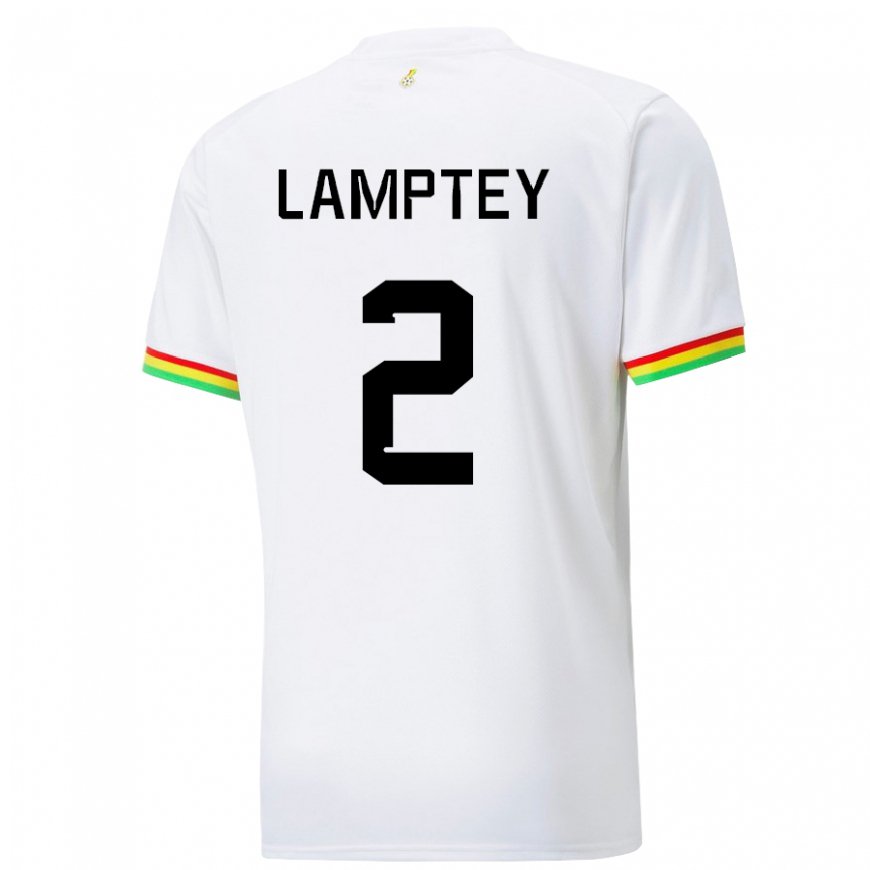 Kandiny Donna Maglia Ghana Tariq Lamptey #2 Bianco Kit Gara Home 22-24 Maglietta