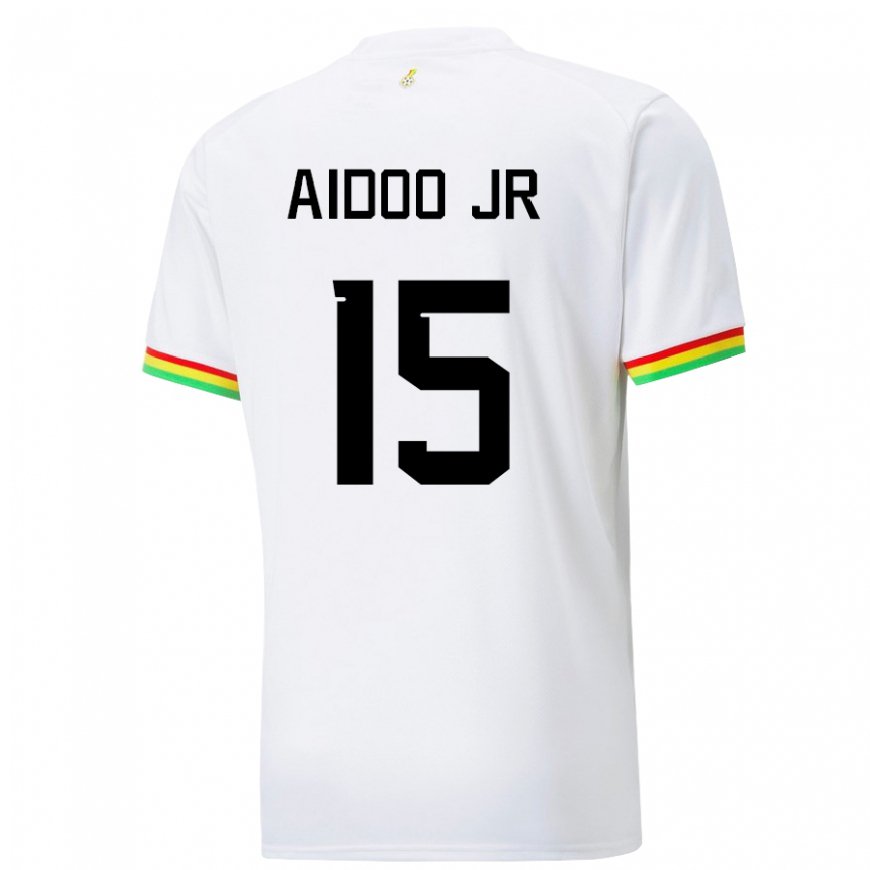 Kandiny Mujer Camiseta Ghana Joseph Aidoo #15 Blanco 1ª Equipación 22-24 La Camisa