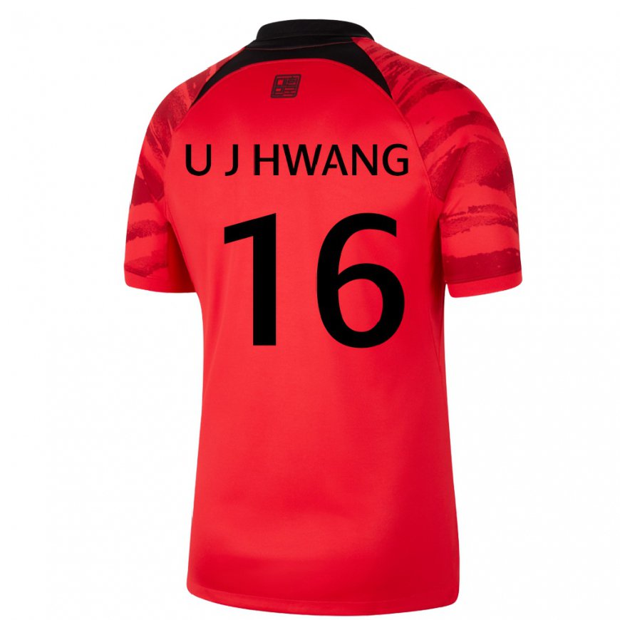 Kandiny Mujer Camiseta Corea Del Sur Ui-jo Hwang #16 Rojo Volver 1ª Equipación 22-24 La Camisa México