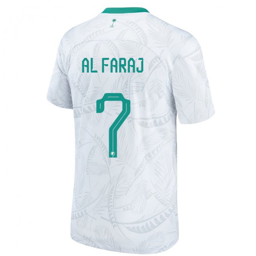 Kandiny Mujer Camiseta Arabia Saudita Salman Al Faraj #7 Blanco 1ª Equipación 22-24 La Camisa México