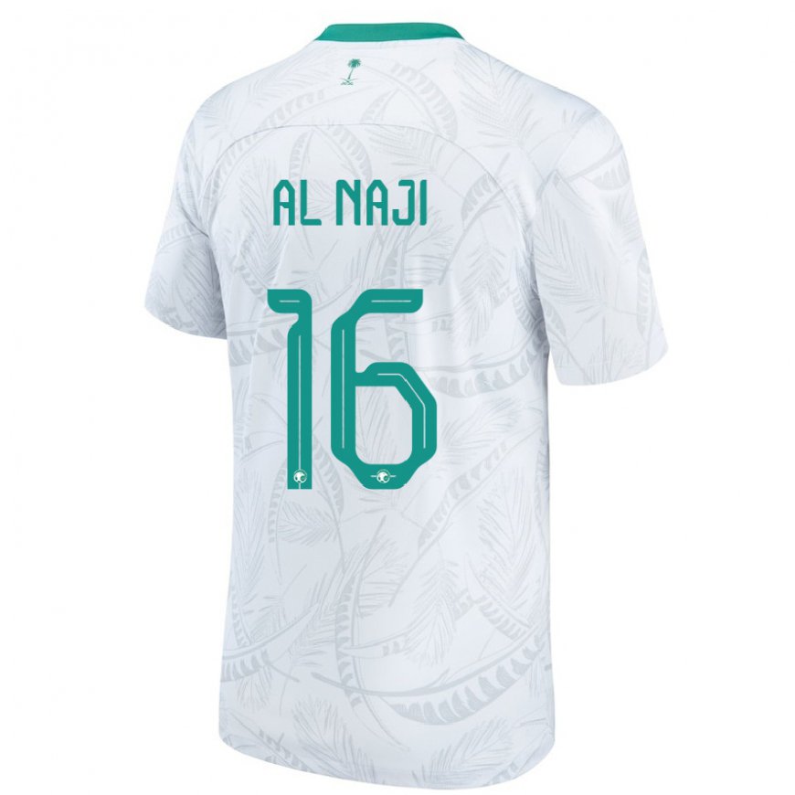 Kandiny Mujer Camiseta Arabia Saudita Sami Al Naji #16 Blanco 1ª Equipación 22-24 La Camisa México