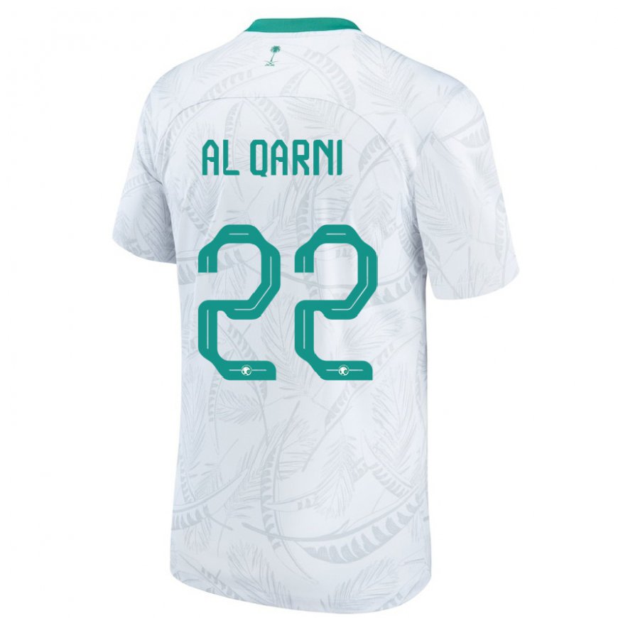 Kandiny Mujer Camiseta Arabia Saudita Fawaz Al Qarni #22 Blanco 1ª Equipación 22-24 La Camisa