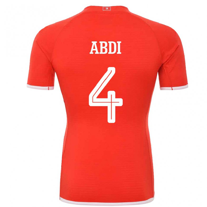 Kandiny Dames Tunesisch Ali Abdi #4 Rood Thuisshirt Thuistenue 22-24 T-shirt België