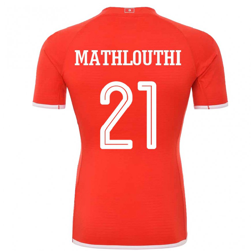 Kandiny Mujer Camiseta Túnez Hamza Mathlouthi #21 Rojo 1ª Equipación 22-24 La Camisa