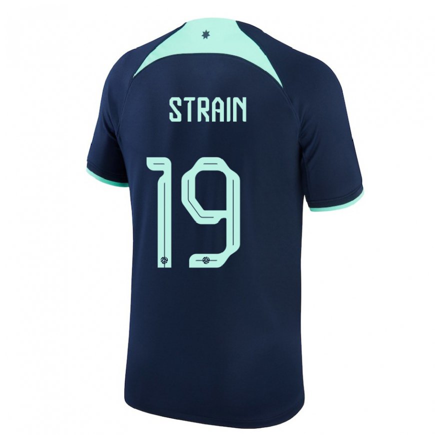 Kandiny Donna Maglia Australia Ryan Strain #19 Blu Scuro Kit Gara Away 22-24 Maglietta