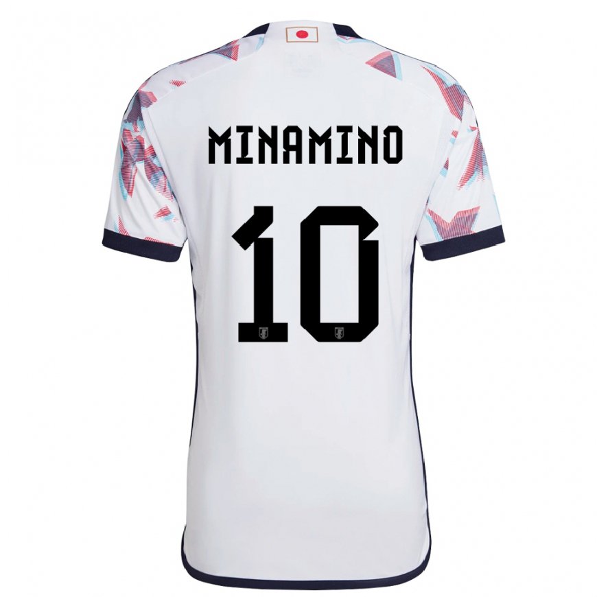 Kandiny Donna Maglia Giappone Takumi Minamino #10 Bianco Kit Gara Away 22-24 Maglietta