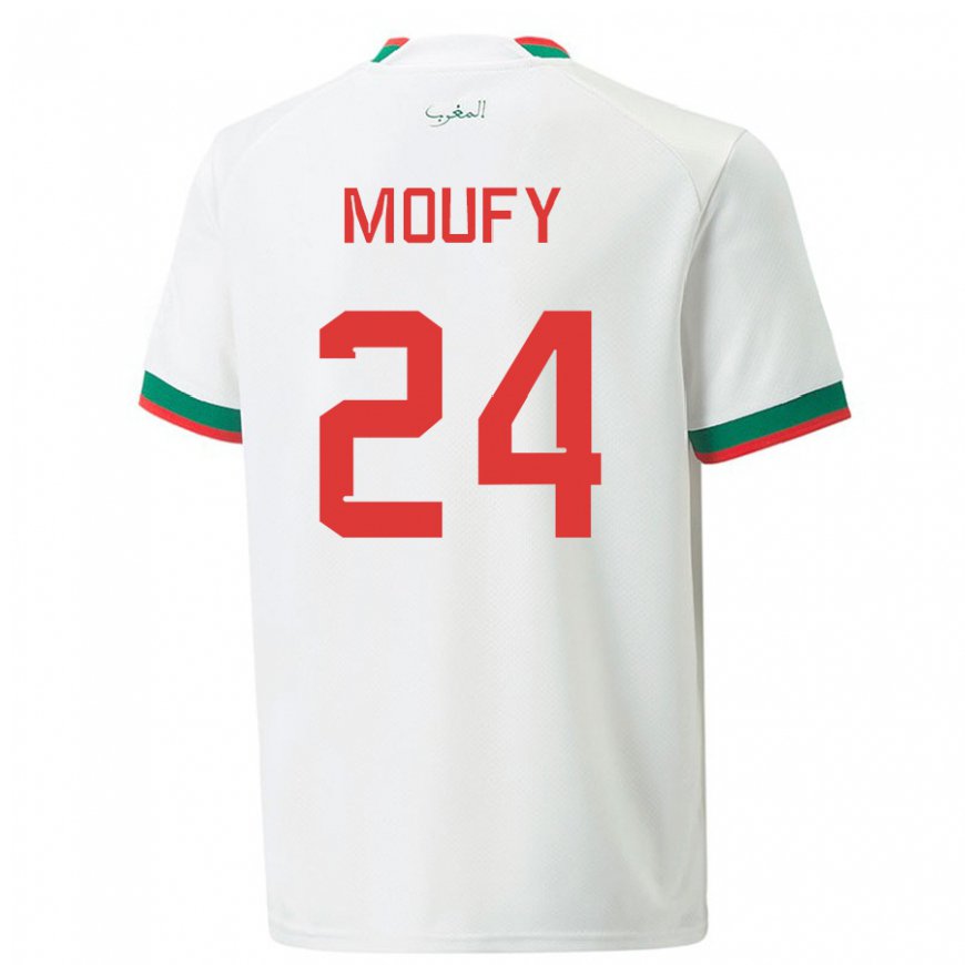 Kandiny Donna Maglia Marocco Fahd Moufy #24 Bianco Kit Gara Away 22-24 Maglietta