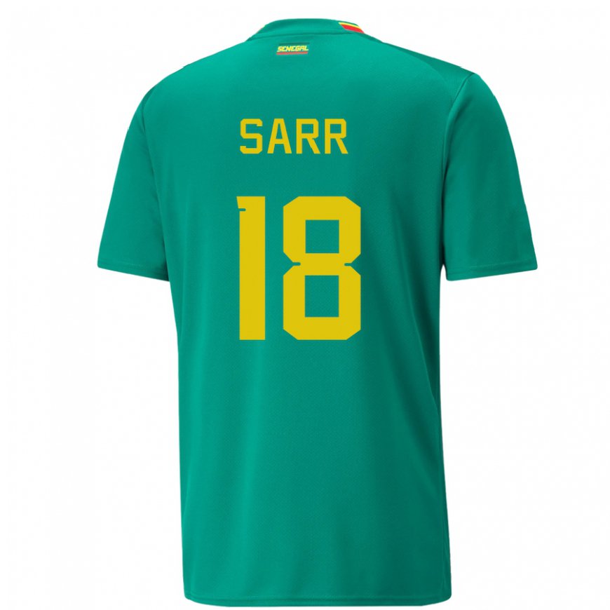 Kandiny Donna Maglia Senegal Ismaila Sarr #18 Verde Kit Gara Away 22-24 Maglietta