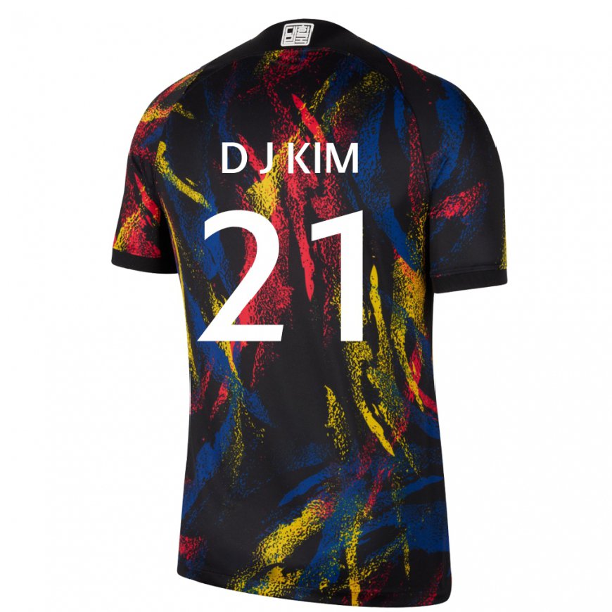 Kandiny Donna Maglia Corea Del Sud Dong-jun Kim #21 Multicolore Kit Gara Away 22-24 Maglietta