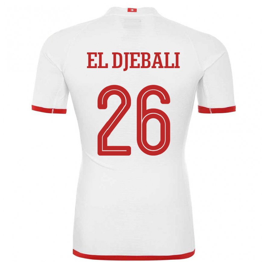 Kandiny Donna Maglia Tunisia Chaim El Djebali #26 Bianco Kit Gara Away 22-24 Maglietta