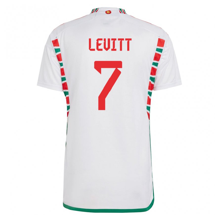 Kandiny Dames Welsh Dylan Levitt #7 Wit Uitshirt Uittenue 22-24 T-shirt