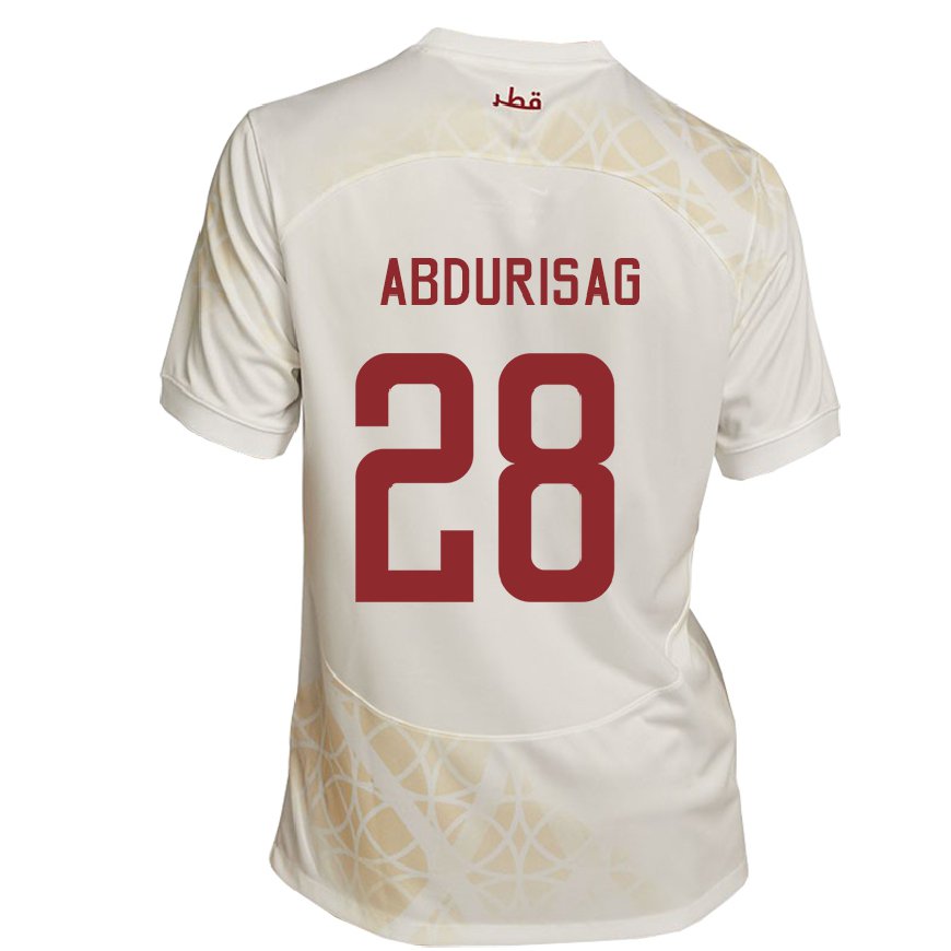 Kandiny Dames Qatarees Yusuf Abdurisag #28 Goud Beige Uitshirt Uittenue 22-24 T-shirt België