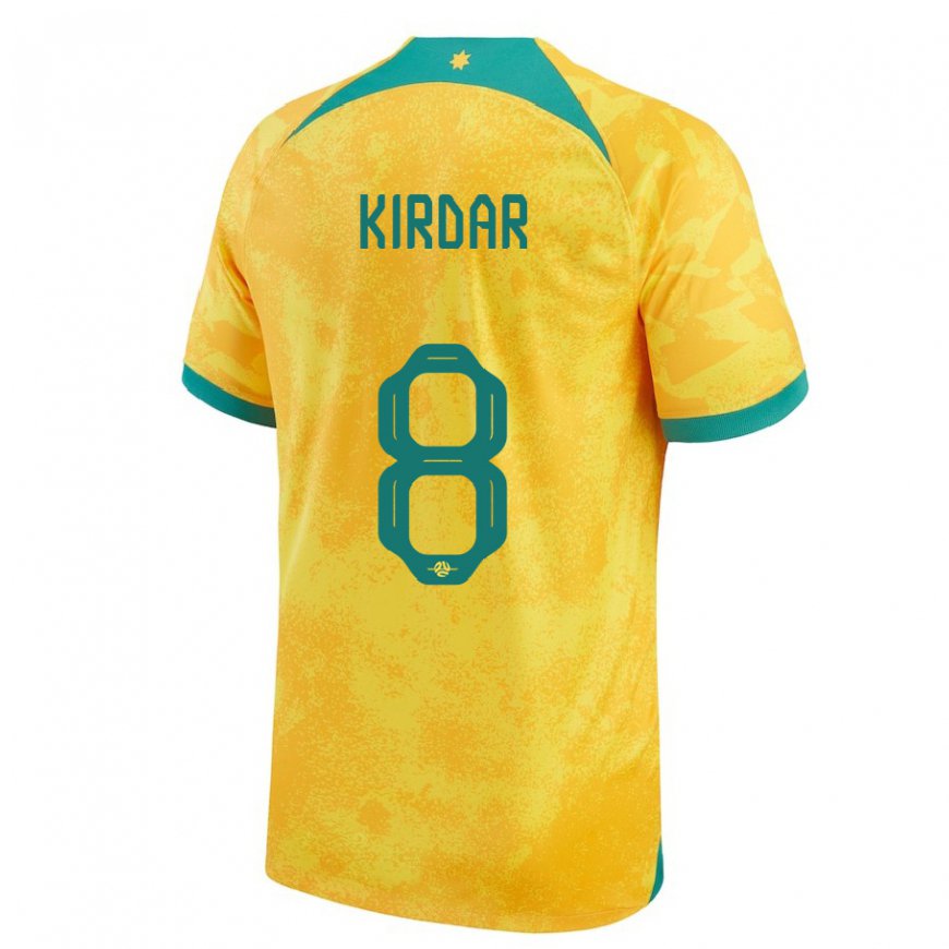 Kandiny Bambino Maglia Australia Birkan Kirdar #8 D'oro Kit Gara Home 22-24 Maglietta