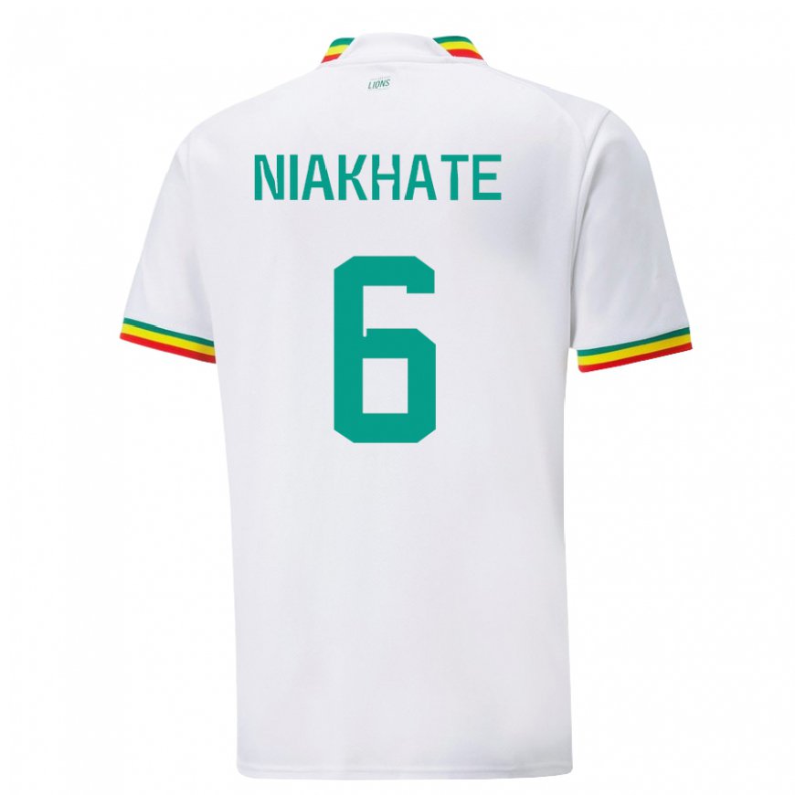 Kandiny Kinderen Senegalees Niakhate N Diaye #6 Wit Thuisshirt Thuistenue 22-24 T-shirt België