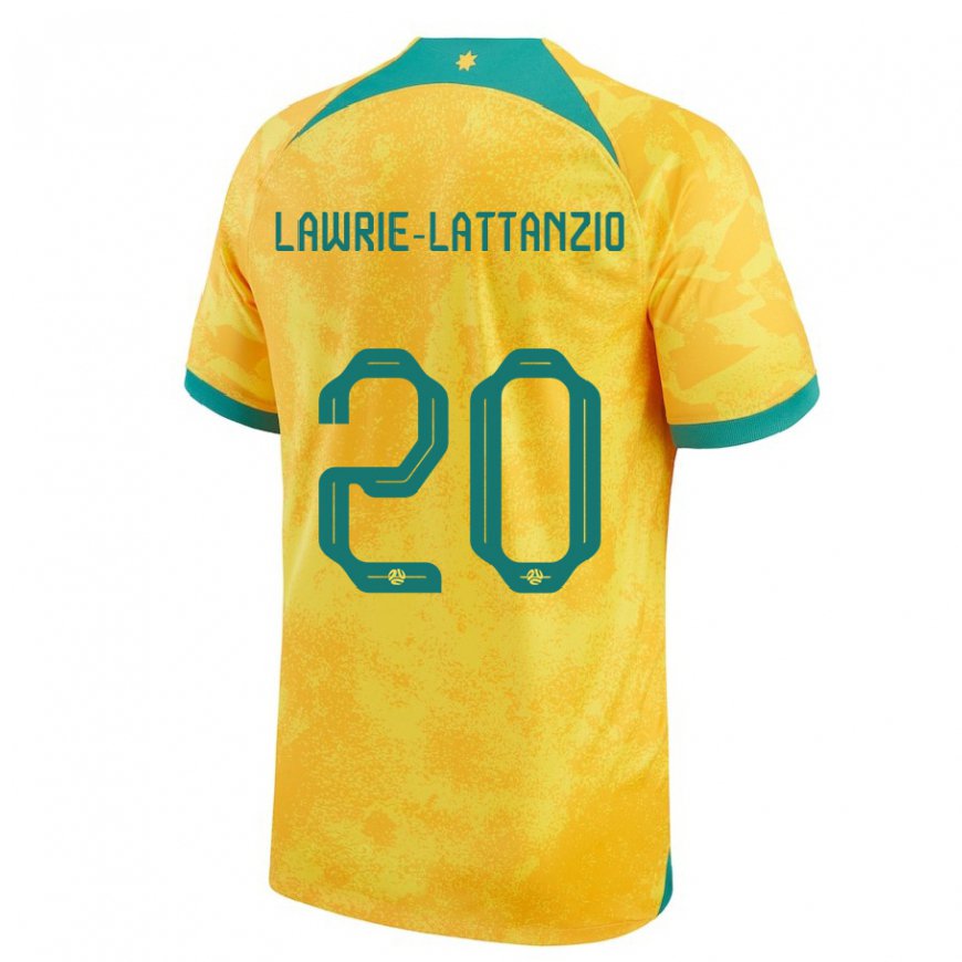 Kandiny Bambino Maglia Australia Luis Lawrie Lattanzio #20 D'oro Kit Gara Home 22-24 Maglietta