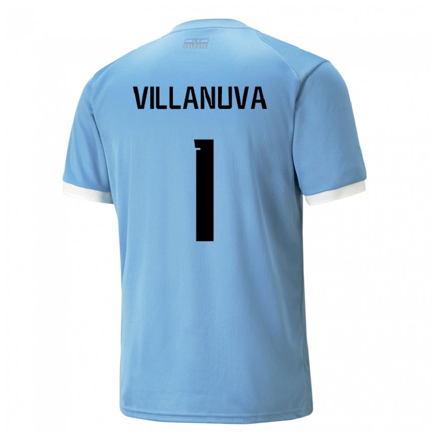 Kandiny Kinder Uruguayische Josefina Villanuva #1 Blau Heimtrikot Trikot 22-24 T-shirt Österreich