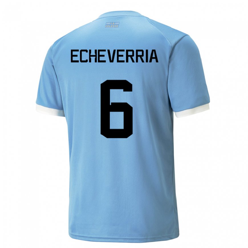 Kandiny Niño Camiseta Uruguay Juan Echeverria #6 Azul 1ª Equipación 22-24 La Camisa