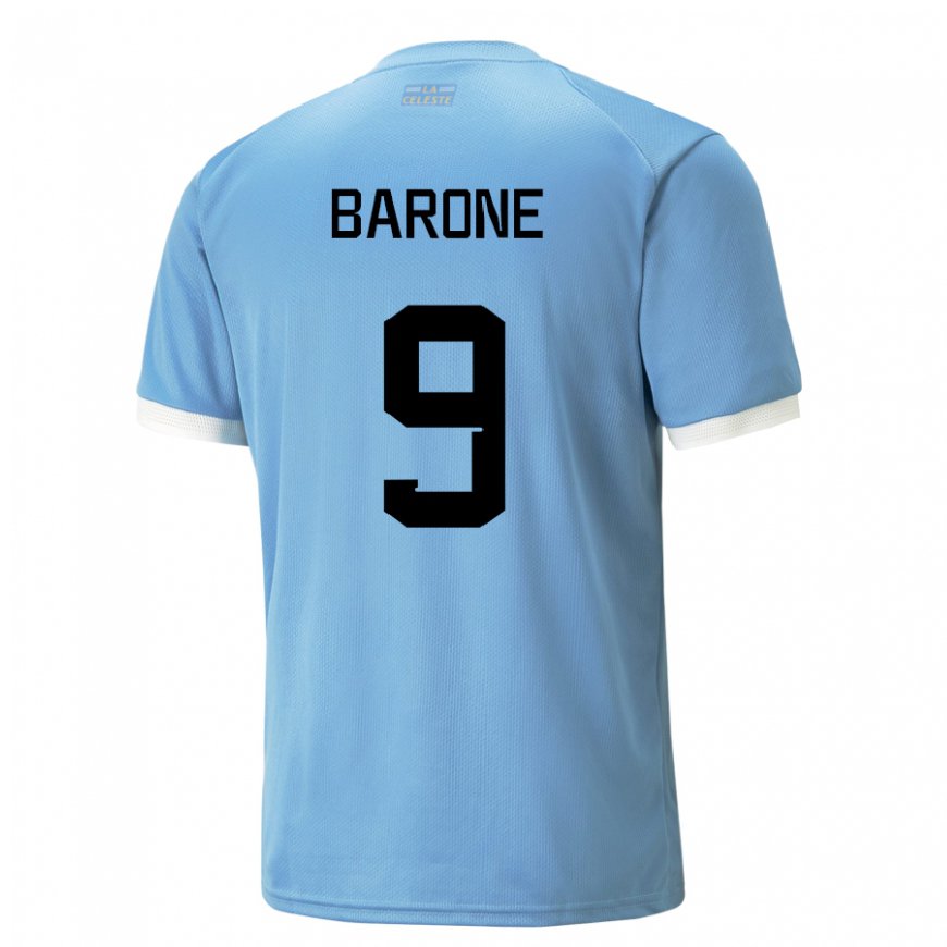 Kandiny Kinder Uruguayische Faustino Barone #9 Blau Heimtrikot Trikot 22-24 T-shirt Österreich