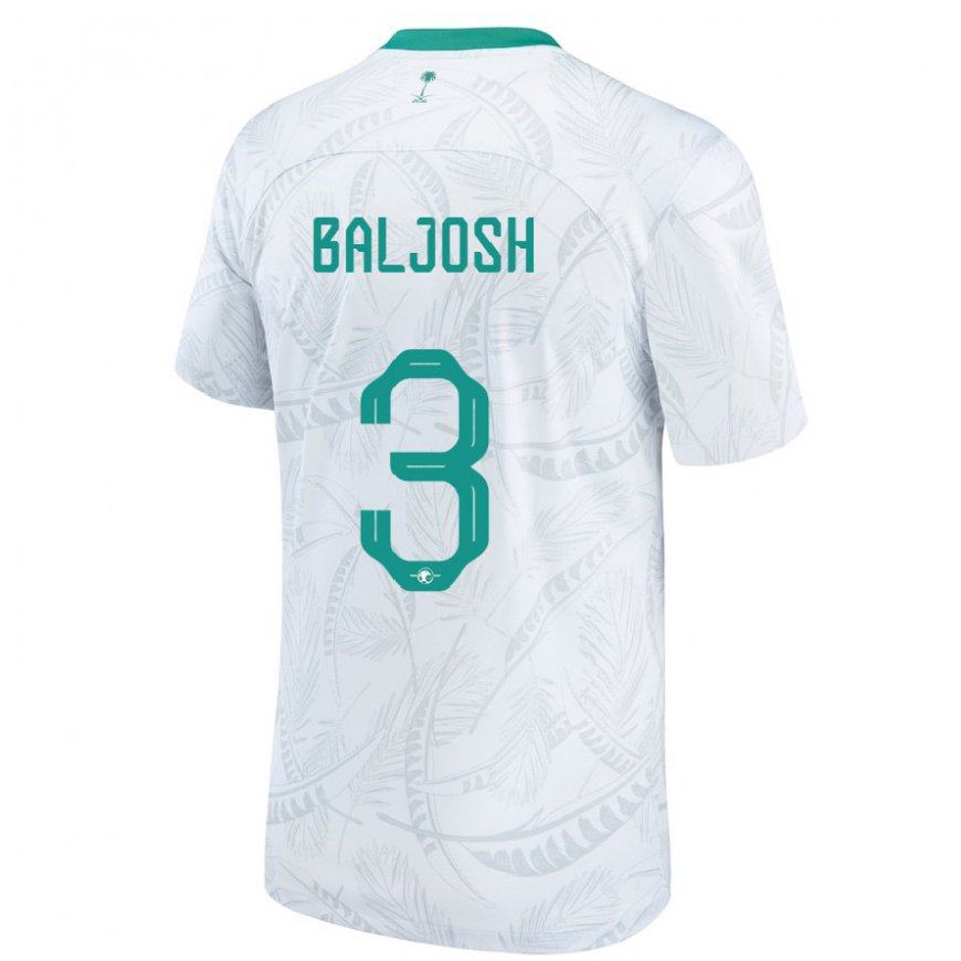 Kandiny Bambino Maglia Arabia Saudita Turki Baljosh #3 Bianco Kit Gara Home 22-24 Maglietta